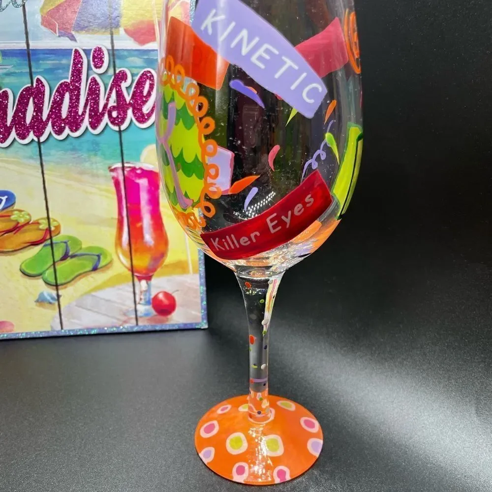LOLITA - “I Love My Letter* Love my Wine * Hand-painted Wine Glass - “K”
